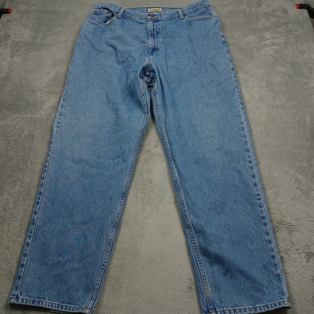 Vintage LL Bean Jeans Womens 20 Blue Denim Cotton Light Wash Outdoor